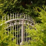 yard gate, gateway, metal